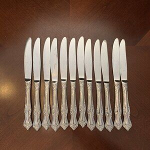 Oneida Pollenta Stainless Flatware - 12 Modern Solid Knives
